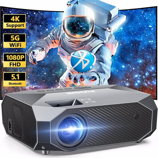 Fudoni Ultimate portable Projector With 5G WiFi And Bluetooth, 1080P
