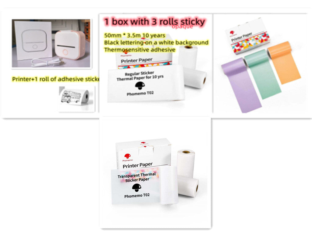 Portable Mini Thermal Label Printer Home Photo Printer