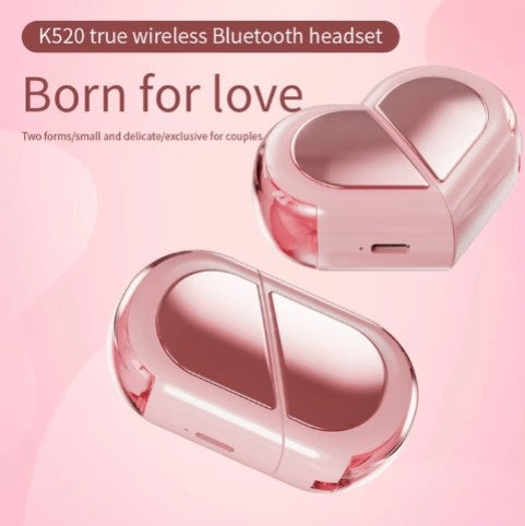 Heart-Shaped Wireless Bluetooth Earbuds